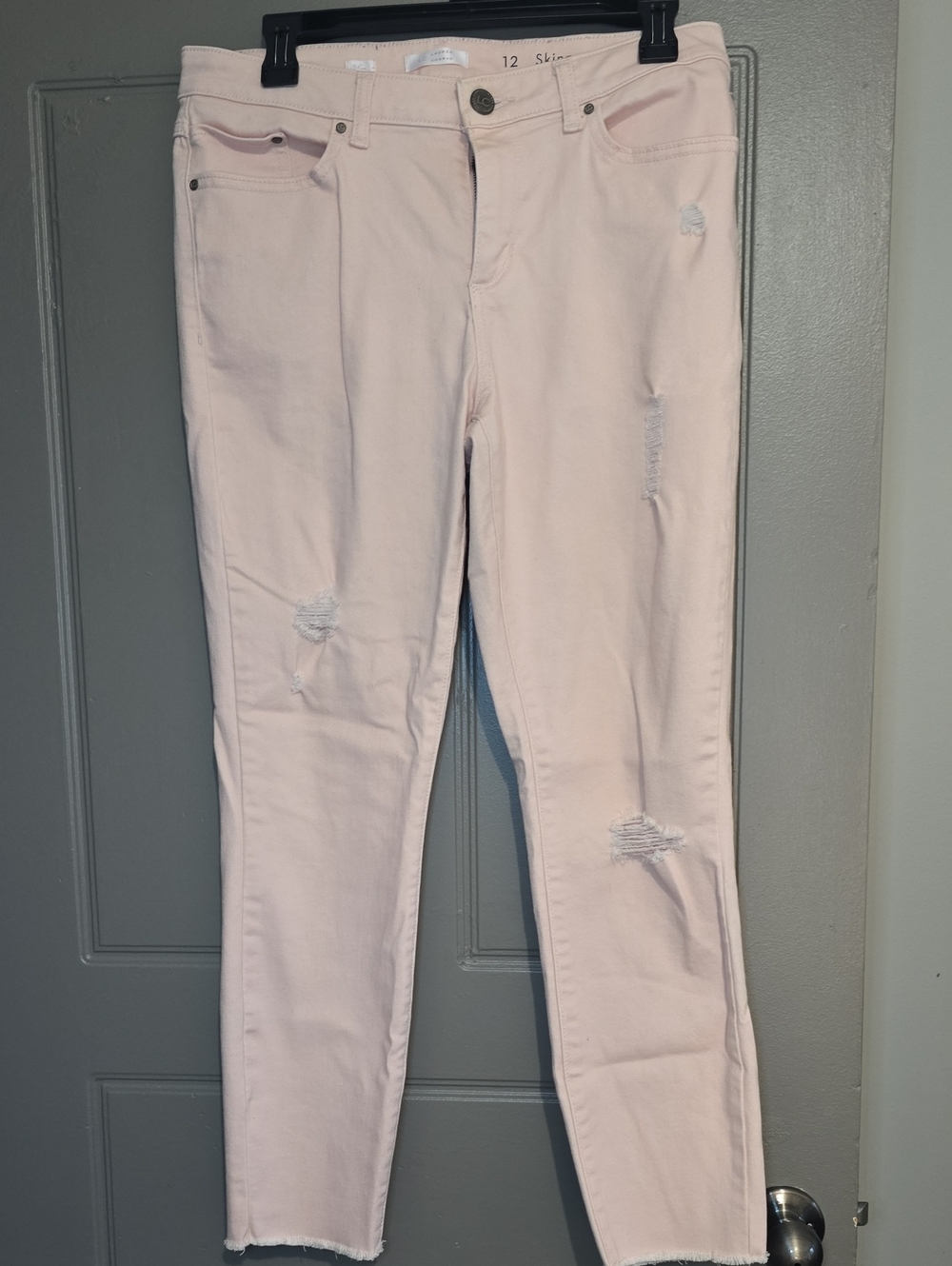 LC Lauren Conrad Pastel Pink Distressed Skinny Jeans